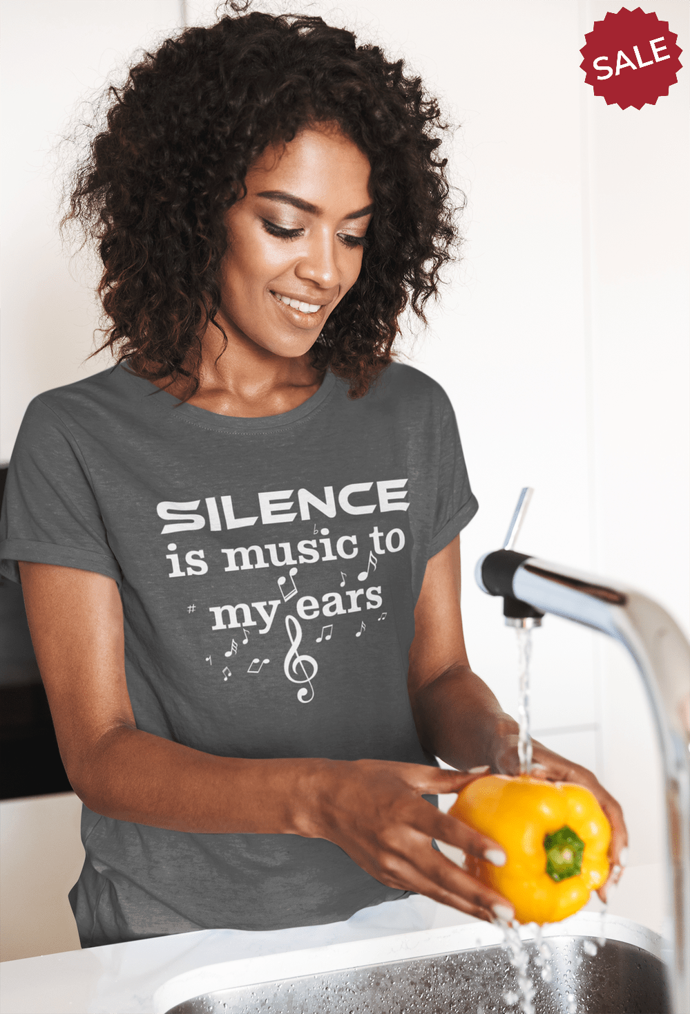 Silence is Music to my Ears; Statement Tee; Positively Funny - TeesbyTahquetta