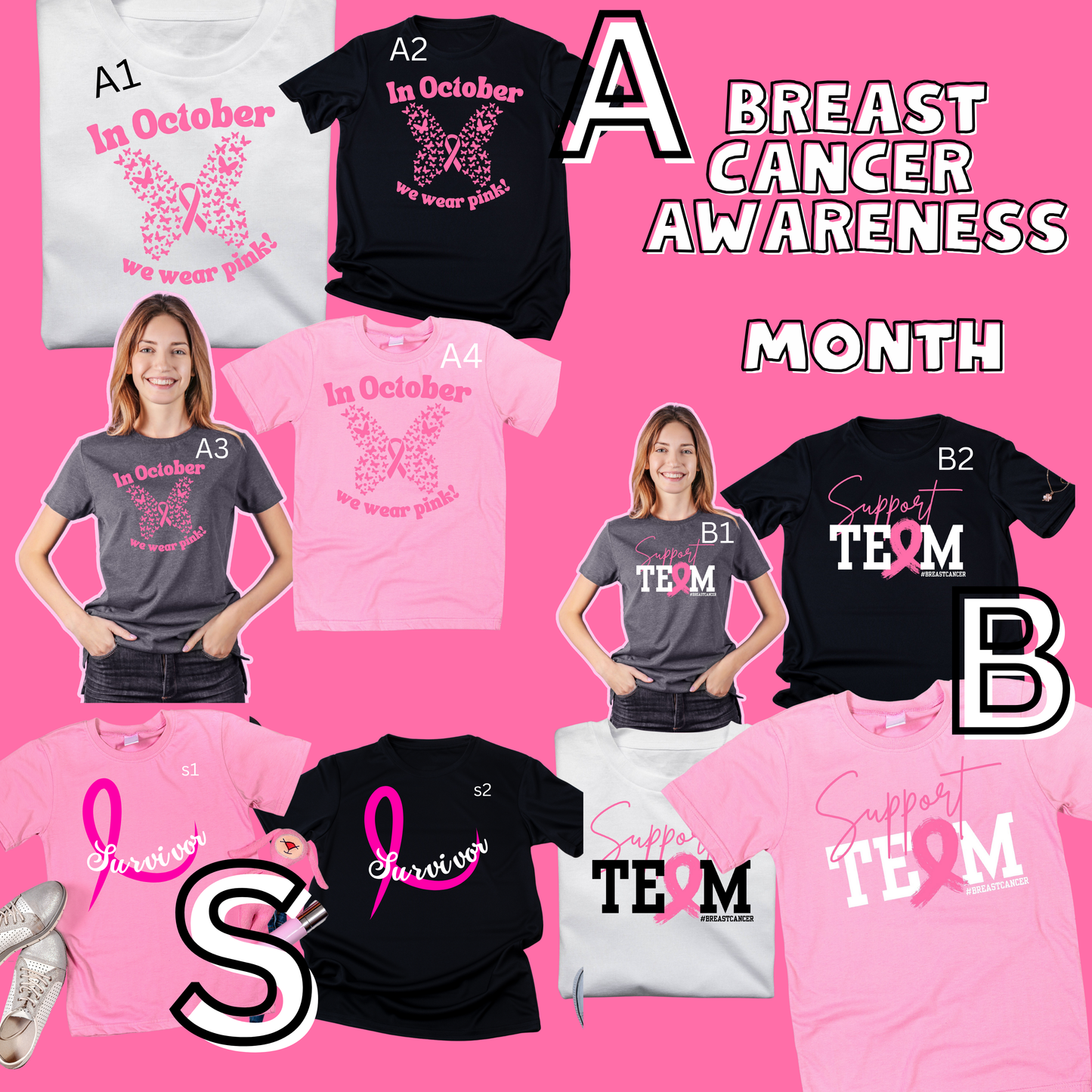 Strength in Pink: Breast Cancer Awareness (Just the Tees)